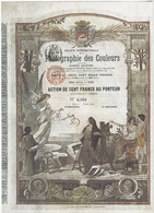 Faksimile / Reprint  -  Soc. Internationale De La Photographie Des Couleurs S.A.  -  Nachdruck Vom Wertpapier 1899 - Andere & Zonder Classificatie