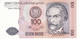 BILLETE DE PERU DE 100 INTIS DEL AÑO 1987 SIN CIRCULAR (UNCIRCULATED) (BANKNOTE) - Pérou