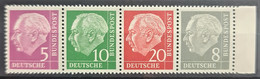 BRD 1954 - MNH - Mi 179, 182, 183, 185y Als Streifen - Liegendes Wasserzeichen - Zusammendrucke