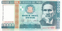 BILLETE DE PERU DE 10000 INTIS DEL AÑO 1988 SIN CIRCULAR (UNCIRCULATED) (BANKNOTE) - Pérou