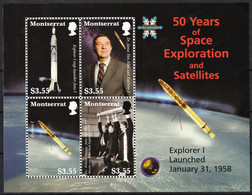 2008 Montserrat 50 Years Of Space Exploration Minisheet (** / MNH / UMM) - Amérique Du Nord