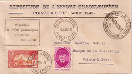 GUADELOUPE - POINTE A PITRE - AOUT 1942 - GUERRE 39-45 - EXPOSITION DE L'EFFORT GUADELOUPEEN - CENSURE COMMISSION B - Briefe U. Dokumente