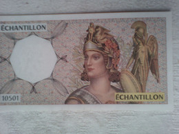 Grand Modèle échantillon 10501 Pour Essaie Distributeur Billet (vrai Papier Billet) - Specimen