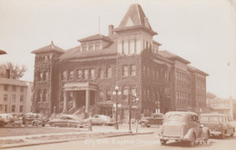 Eugene Oregon, City Hall Building, Autos Street Scene, C1950s Vintage Real Photo Postcard - Eugene