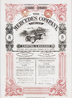 Faksimile / Reprint  -  Mercedes Company Ltd. / London  -  Nachdruck Vom Wertpapier 1904 - Cars
