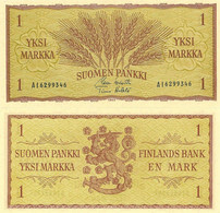 Finland P98a, 1 Mark, Wheat / Arms UNC 1963 - Finlandia