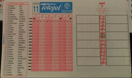 TOTOGOL SCHEDA  N° 11 A 32 PARTITE DEL 20 10 2000 - Verzamelingen