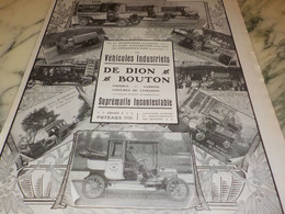 ANCIENNE PUBLICITE VEHICULES INDUSTRIELS  DE DION BOUTON 1908 - Trucks