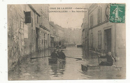 Cp , 92 ,GENNEVILLIERS ,crue De La Seine ,rue SAINT DENIS , Barques ,voyagée - Gennevilliers