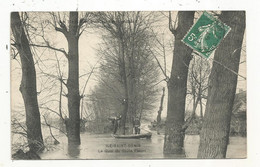 Cp , 93 , ILE SAINT DENIS , La Crue De La Seine ,1910, Le Quai Du SAULE FLEURI ,barque , Voyagée - Saint Denis