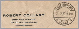 LUXEMBOURG - ROBERT COLLART Dommeldange Reverse Corner Card - 25c Charlotte (1st) -  Sole Domestic Use - 1922 - 1921-27 Charlotte De Face