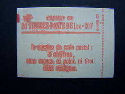 1973-C1 CONF. 8 CARNET FERME 20 TIMBRES SABINE DE GANDON 1,00 VERT CODE POSTAL (BOITE C) - Non Classificati