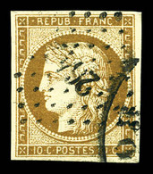 O N°1, 10c Bistre-jaune Obl Pc '624', Jolie Pièce, TB (signé Scheller/certificat)  Qualité: Oblitéré  Cote: 350 Euros - 1849-1850 Ceres