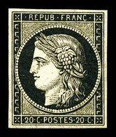 ** N°3, 20c Noir Sur Jaune, Fraîcheur Postale, SUP (signé Calves/certificat)  Qualité: ** - 1849-1850 Ceres