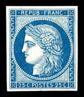 ** N°4d, 25c Bleu, Impression De 1862, Fraîcheur Postale. SUP (certificat)  Qualité: ** - 1849-1850 Ceres