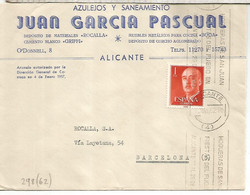 ALICANTE CC CON MAT RODILLO 1962 HOGUERAS DE SAN JUAN - 1961-70 Lettres