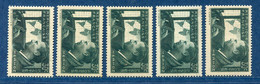 ⭐ France - Variété - YT N° 337 - Couleurs - Taches Cou - Mèche Blanche - Neuf Sans Charnière - 1937 ⭐ - Unused Stamps