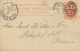 GB 1896 QV 1d Orangered Postcard (private Printed) Duplex LONDON-W.C. / W.C / 4 - Storia Postale