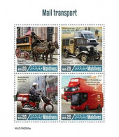 Maldives 2019, Mail Transport, Carriage, Moto, Car, 4val In BF - Motos