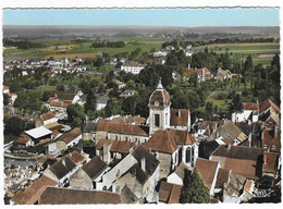 CPSM COLORISEE PESMES, VUE AERIENNE, L'EGLISE, HAUTE SAONE 70 - Pesmes