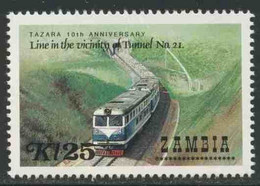 Zambia 1986 Mi 375 ** Train Between Tunnels No. 6 And 7 / 10 Jahre Tansania-Sambia-Eisenbahn - Trenes
