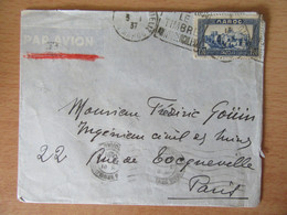 Maroc - Daguin Marrakech Gueliz + Casablanca Au Verso Sur Enveloppe Vers Paris - Janvier 1937 - Briefe U. Dokumente