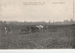 Ferme De Villevert-Distré. Cultivateur Canadien Au Travail - Attelages