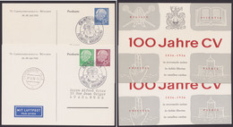 Mi-Nr. PP9 D2/01b, 15 D2/01b, "Cartellversammlung München", 1956, 2 Versch. Karten, Pass. Sst. - Privatpostkarten - Gebraucht