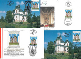 1853v: Heimatsammler 4651 Stadl- Paura, Dreifaltigkeitskirche FDCs/ MKs Linzer Stempelgarnitur - Wels