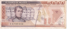 BILLETE DE MEXICO DE 5000 PESOS 28 MARZO 1989 (BANKNOTE) - Mexico