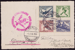 Zeppelin Postkarte Hindenburg LZ 129 Olympiafahrt 1936 Sieger 427 Ba - Zeppelins