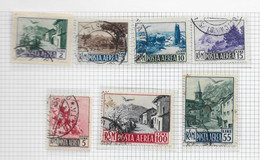 95729) SAN MARINO-LOTTO FRANCOBOLLI -Vedute Di San Marino - Tipo POSTA AEREA - 12 Aprile 1950- 7 VALORI USATI - Used Stamps