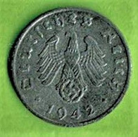 ALLEMAGNE / 1 REICHSPFENNIG  / 1942 A / ZINC - 1 Reichspfennig