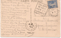 CARTE AFFRANCHIE N° 237 - OBLITERATION DAGUIN " VILLERS SUR MER -MER ET CAMPAGNE  " 1930 - Mechanical Postmarks (Other)