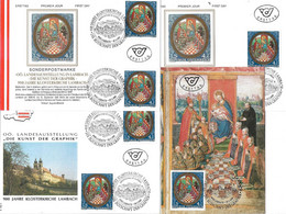 1878k: Heimatsammler 900 Jahre Klosterkirche 4650 Lambach, FDC- Kombis, Sonderstempel, Mit Viererblock - Lambach