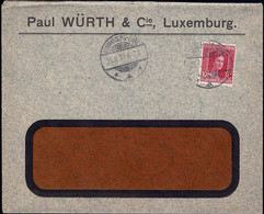 Luxembourg Luxemburg 1917 Lettre Paul Würth & Cie. Luxembourg Timbre Adelaïde 10c. - 1914-24 Marie-Adelaide