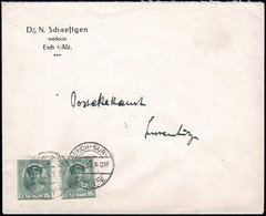 Luxembourg Luxemburg 1924 Lettre  Dr. N. Schaeftgen Médecin Esch S. Alzette Timbres 2x Charlotte 25c. - Covers & Documents