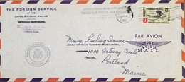 O) 1956 CUBA, CARIBBEAN, EMBASSY OF THE UNITED STATES OF AMERICA, DIPLOMATIC CORRESPONDENCE, US AIR MAIL, INTERNATIONAL - Storia Postale