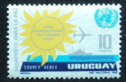 1968 URUGUAY MNH Airmail Yv A335 - International Tourism Year - Año Del Turismo Tourisme Soleil Sun Ship Train Plane - Uruguay