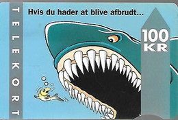 CARTE-MAGNETIQUE-DANEMARK-100KR-REQUIN-05/94-TBE - Pesci