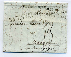 Lettre De MUNICH + Marque D'entrée ALLEMAGNE PAR STRASBOURG / 1813 - 1801-1848: Précurseurs XIX