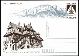 Poland Postal Card Cp 690 - 400th Anniversary Of Zakopane - Postwaardestukken