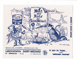 Buvard Laboratoire SAINT MEDARD Mort Aux Rats Raticide S.M. Mousquetaire  SENOUILLAC - Landwirtschaft