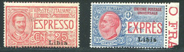 LIBIA 1915 ESPRESSI SERIE CPL. 2 V. ** MNH - Libia