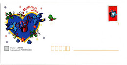 PAP Neuf Entier Postal  Meilleurs Voeux 2 Coeur Oiseaux Timbre Cadeau Avec Sa Carte - Prêts-à-poster:  Autres (1995-...)