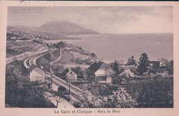 Vaumarcus NE, Chemin De Fer, La Gare Et Clinique Vers La Rive (21.8.1929) - Vaumarcus