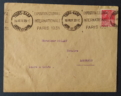 TOURS GARE / KRAG /  EXPOSITION COLONIALE INTERNATIONALE PARIS 1931 - Mechanische Stempels (reclame)