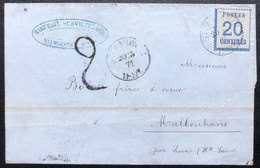 Lettre D'Alsace Lorraine 20 Mai 71 N°6I Obl Dateur De St Amarin Pour Malbouhans + Taxe 2 TTB - Autres & Non Classés