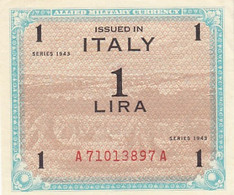 Italy #M10a 1943 1 Lira Banknote Currency - Occupazione Alleata Seconda Guerra Mondiale