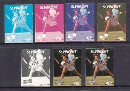 St Vincent Tennis Hanna Mandlikova - 7 Imperf Proofs - Tenis